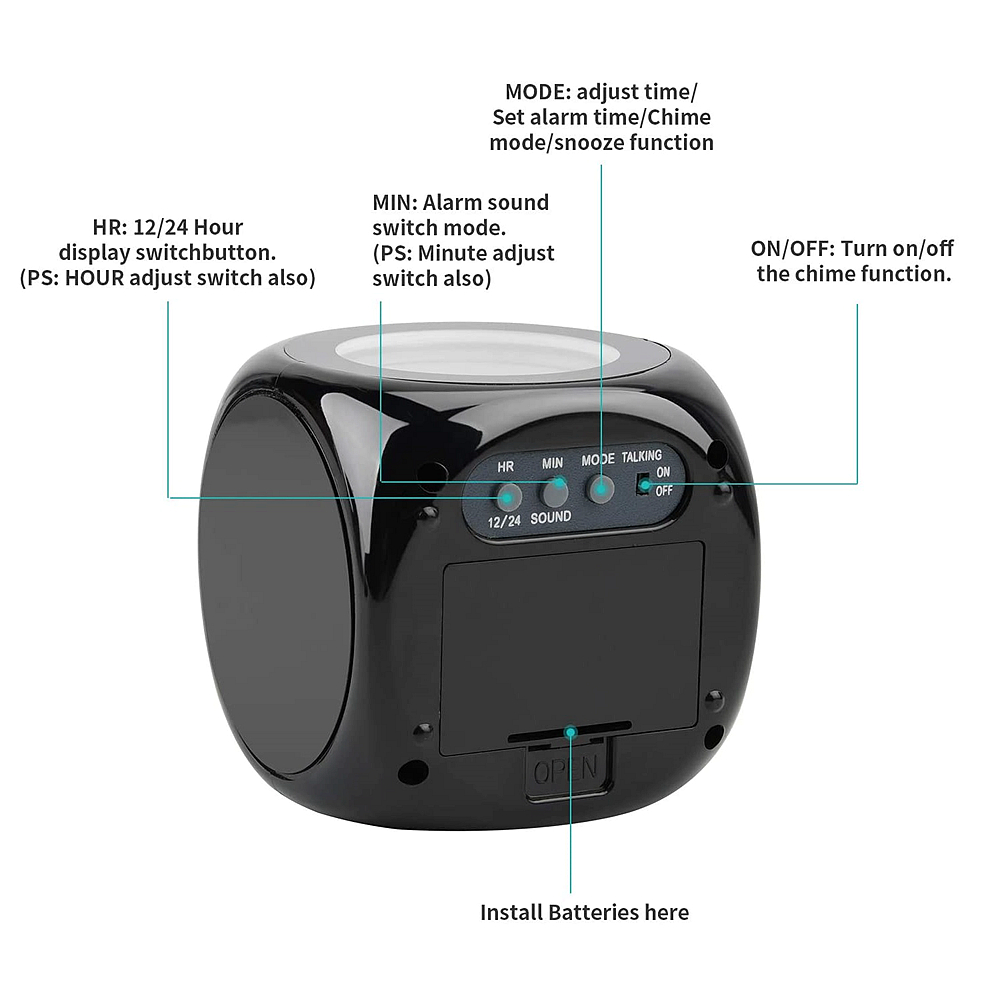 Voice-Controlled LED Projection Alarm Clock