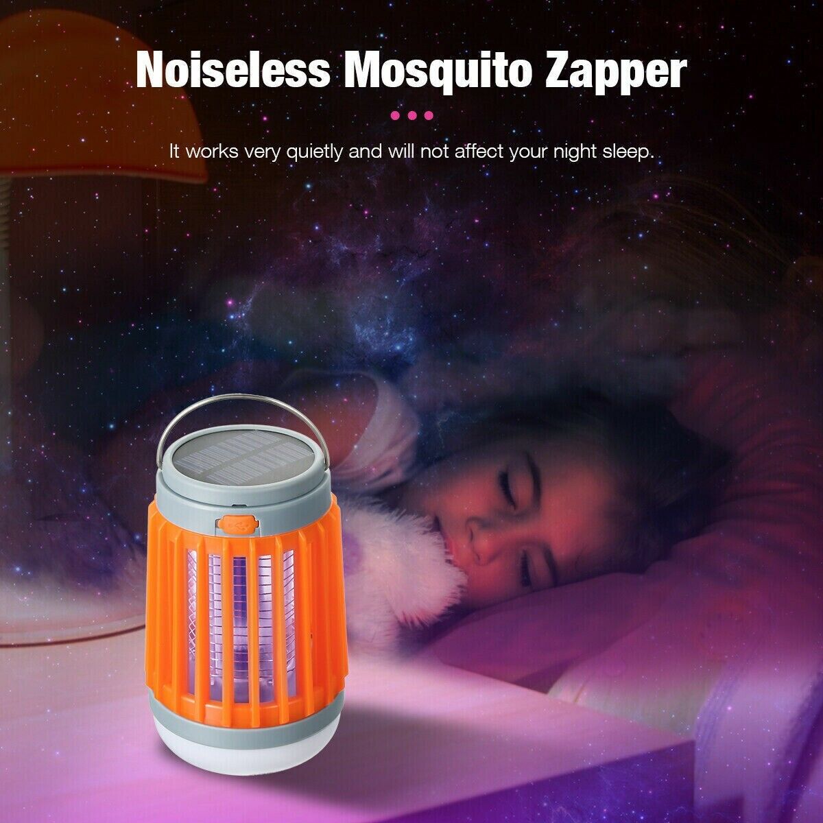 Solar-Powered Insect Zapper Lamp