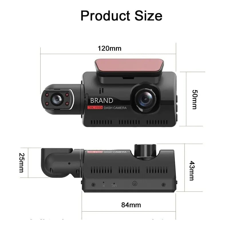 Dual Lens 1080P Car DVR &amp; Dash Cam Recorder