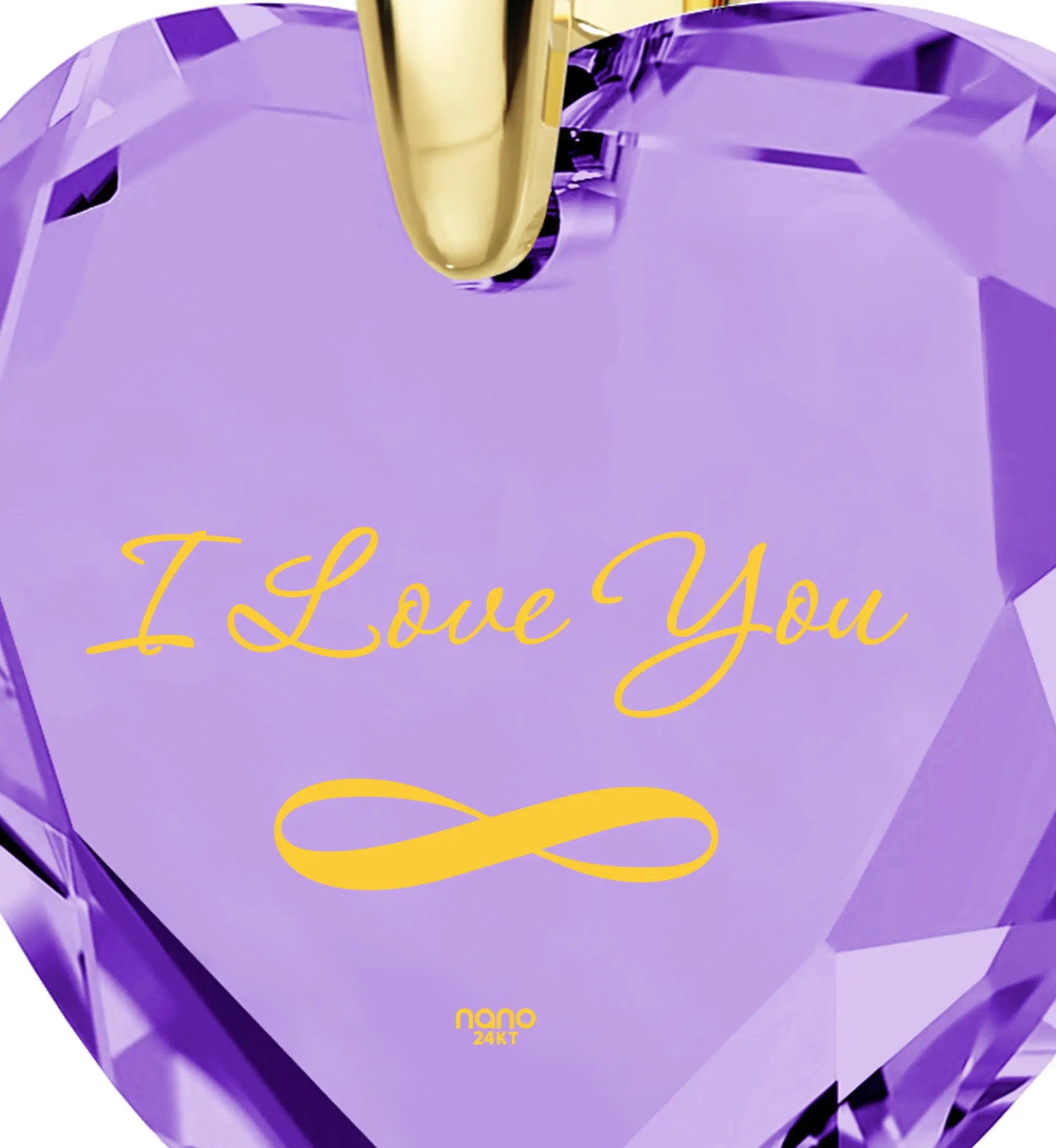 24k Gold Infinity Heart Love Pendant Necklace