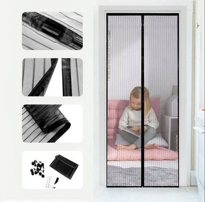 Magnetic Mesh Screen Door - Durable, Hands-Free Bug Barrier