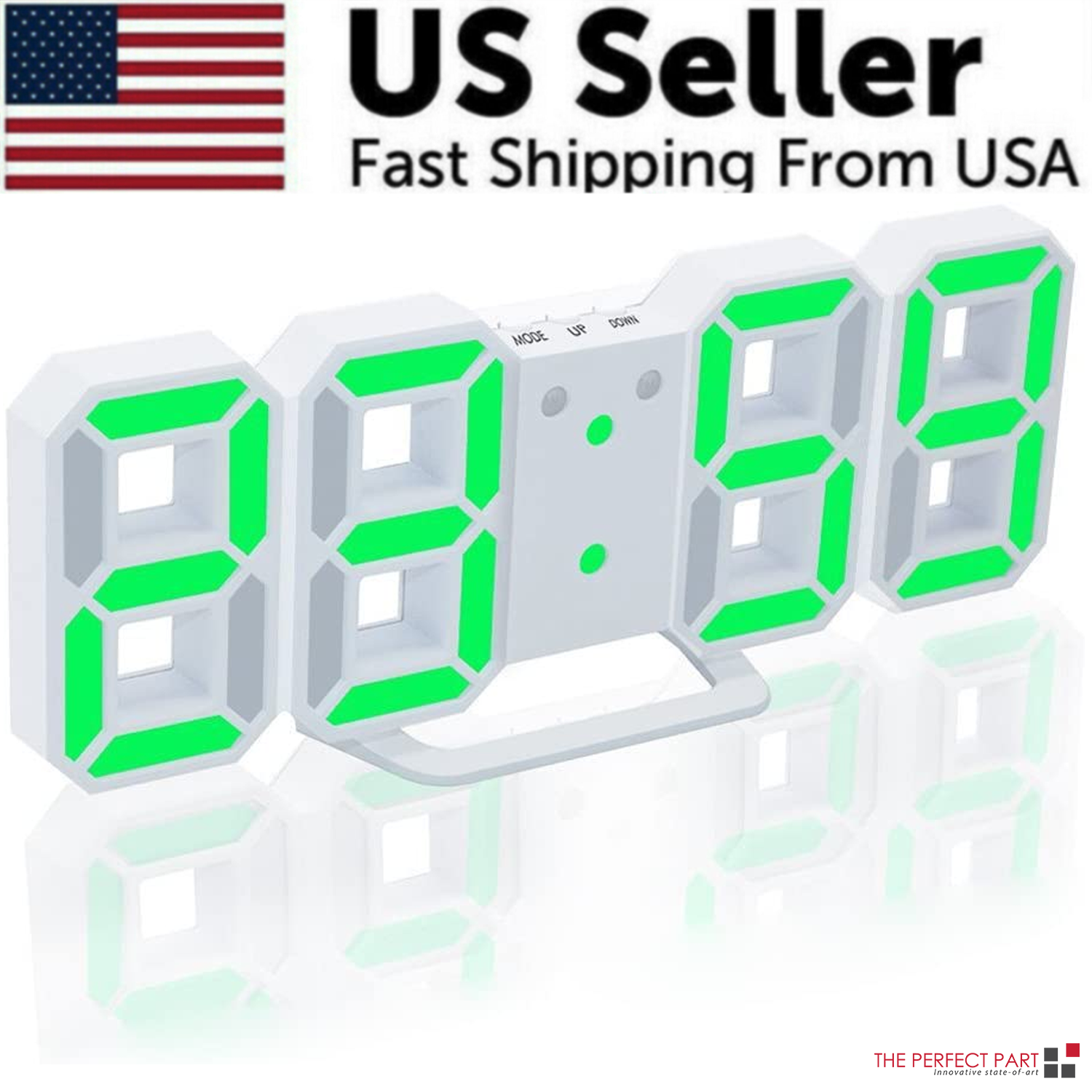 3D LED Digital Wall Clock with USB