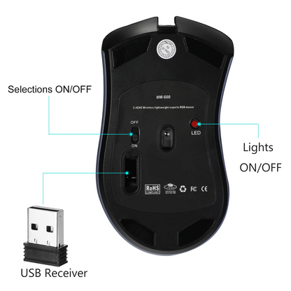 7-Color LED Backlit Wireless Gaming Mouse