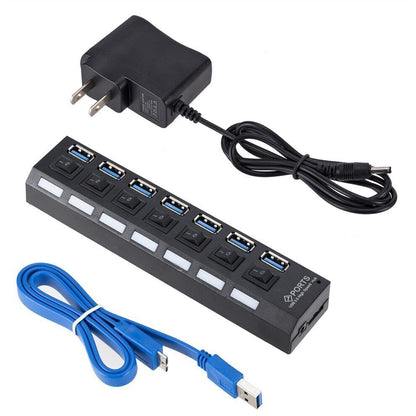 7-Port USB High-Speed Hub Adapter for PC/Mac