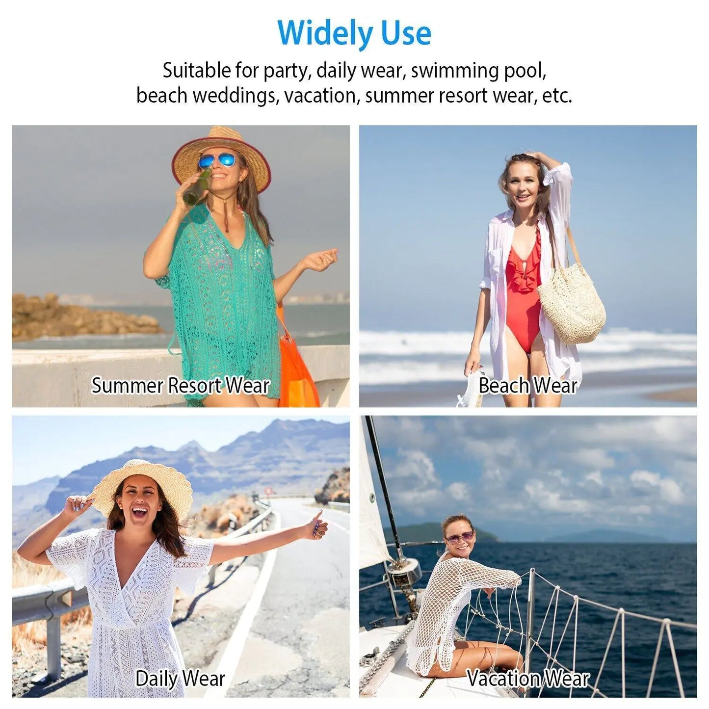 Boho Lace Maxi Beach Dress Cover-Up for Women