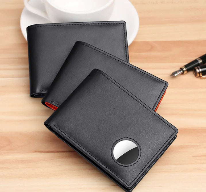 Men’s RFID Secure Leather Wallet displayed in black leather, showcasing sleek design and modern utility.