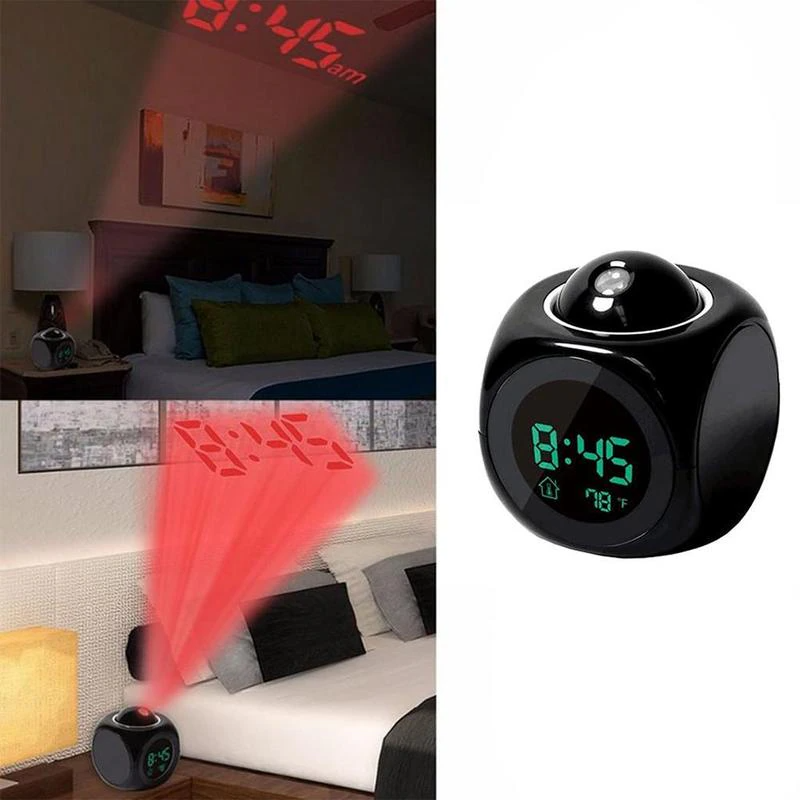 Voice-Controlled LED Projection Alarm Clock