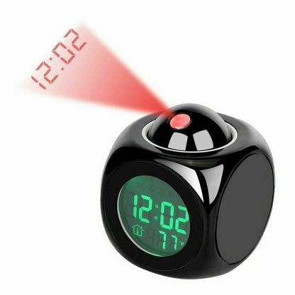 Voice-Controlled LED Projection Alarm Clock