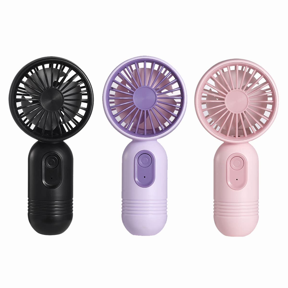 Mini Portable Fan 3 Pack Cute Handheld Fan Battery Operated Lightweight Small Personal Fan with 3 Speeds and USB Rechargeable Eyelash Fan for Stylish Girl Kids Women Men Office Outdoor Travel Camping ChicCharm