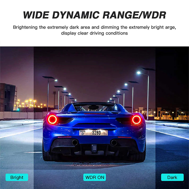 Full HD 1080P Dual Lens Car Dash Cam with 4" Screen and Night Vision