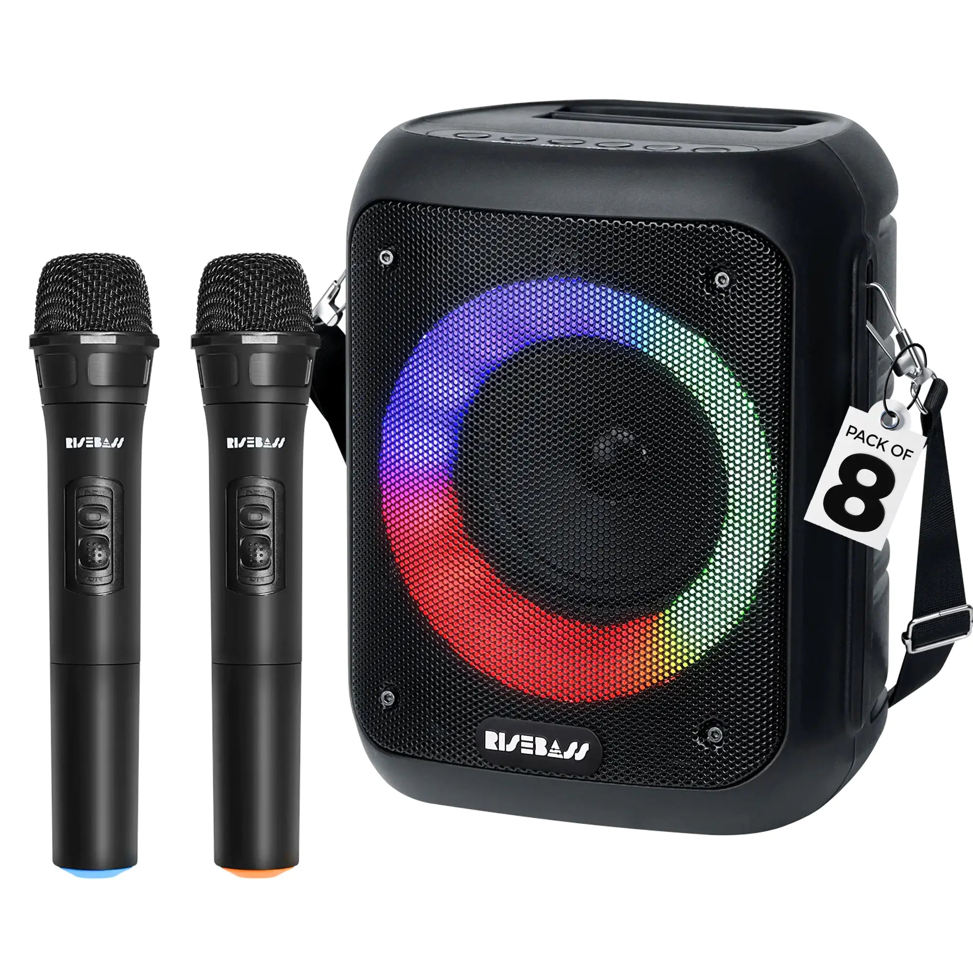 Risebass Mobile Karaoke Pro with Dual Mics &amp; Bluetooth