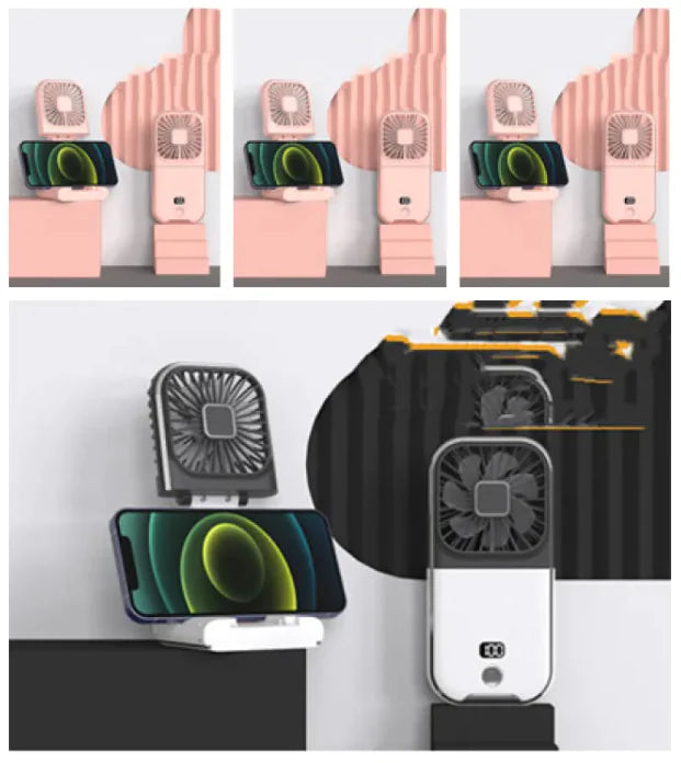 Compact Dual-Mode Travel Fan, USB Charged