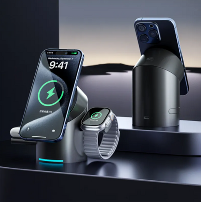 Tri-Device Magnetic Fast Charger Stand