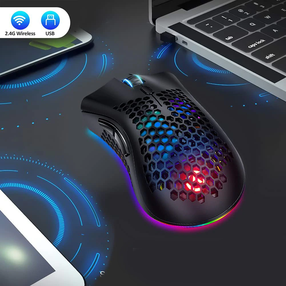 7-Color LED Backlit Wireless Gaming Mouse