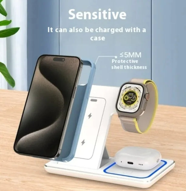 15W Tri-Device Fast Wireless Charging Hub