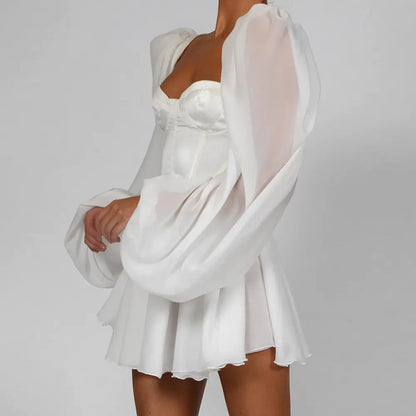 Elegant Chiffon Lantern Dress