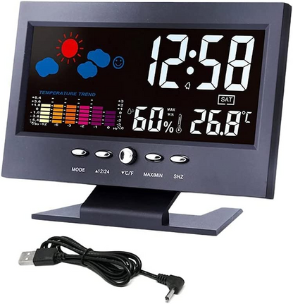 LED Multi-Function Alarm Clock with Weather Display