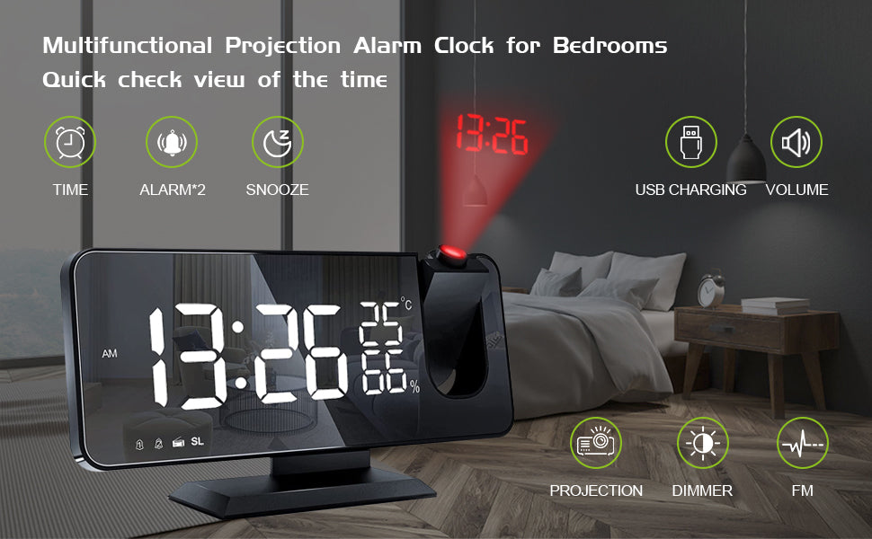 LED Digital Alarm Clock &amp; Charger