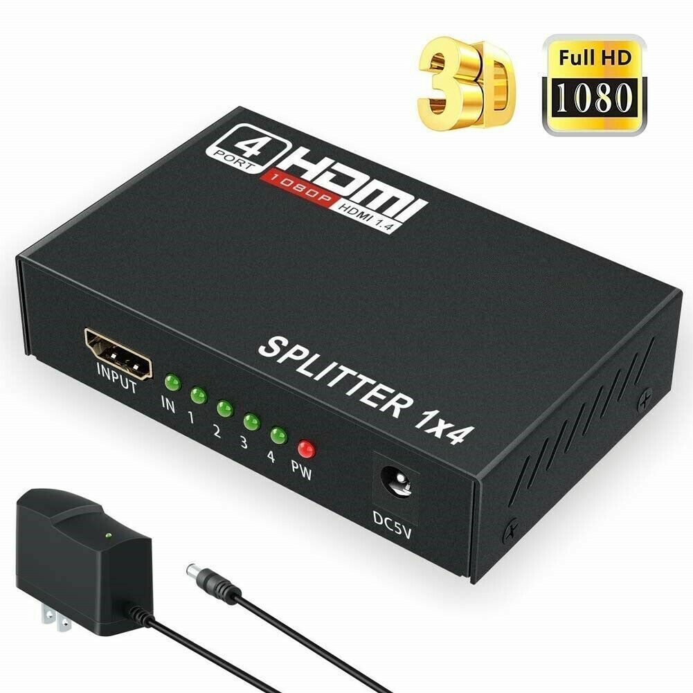4K HDMI 4-Port Hub &amp; Amplifier - 1 In 4 Out