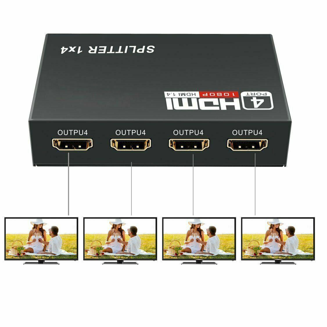 4K HDMI 4-Port Hub &amp; Amplifier - 1 In 4 Out