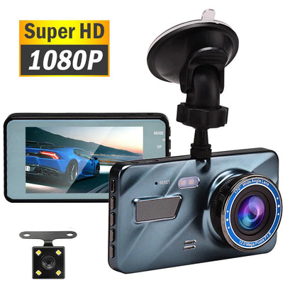 Full HD 1080P Dual Lens Car Dash Cam with 4" Screen and Night Vision