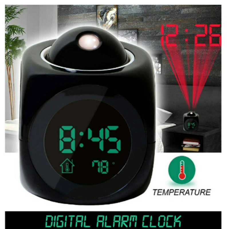 Voice-Controlled LED Projection Alarm Clock
