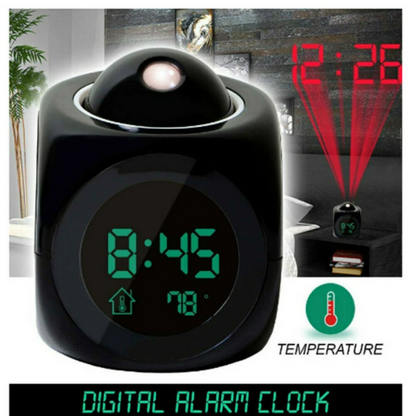Voice-Controlled LED Projection Alarm Clock
