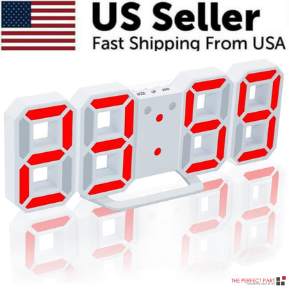 3D LED Digital Wall Clock with USB