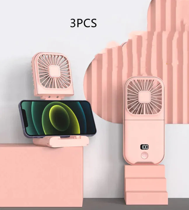 Compact Dual-Mode Travel Fan, USB Charged