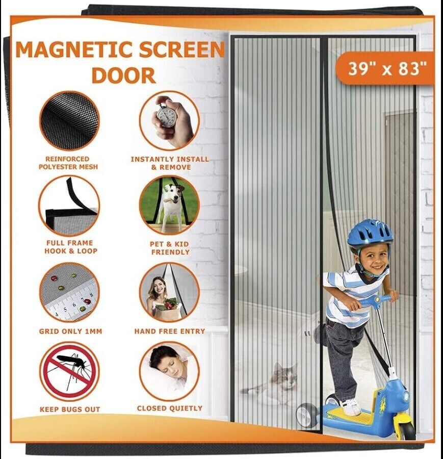 Magnetic Mesh Screen Door - Durable, Hands-Free Bug Barrier