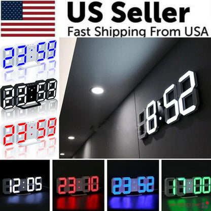3D LED Digital Wall Clock with USB