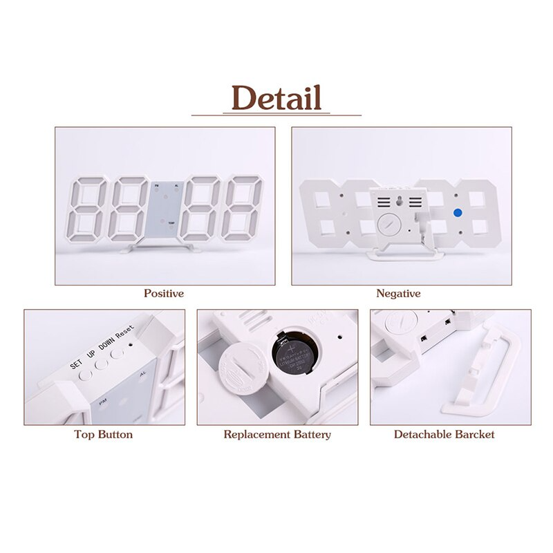 3D LED Digital Wall Clock with USB