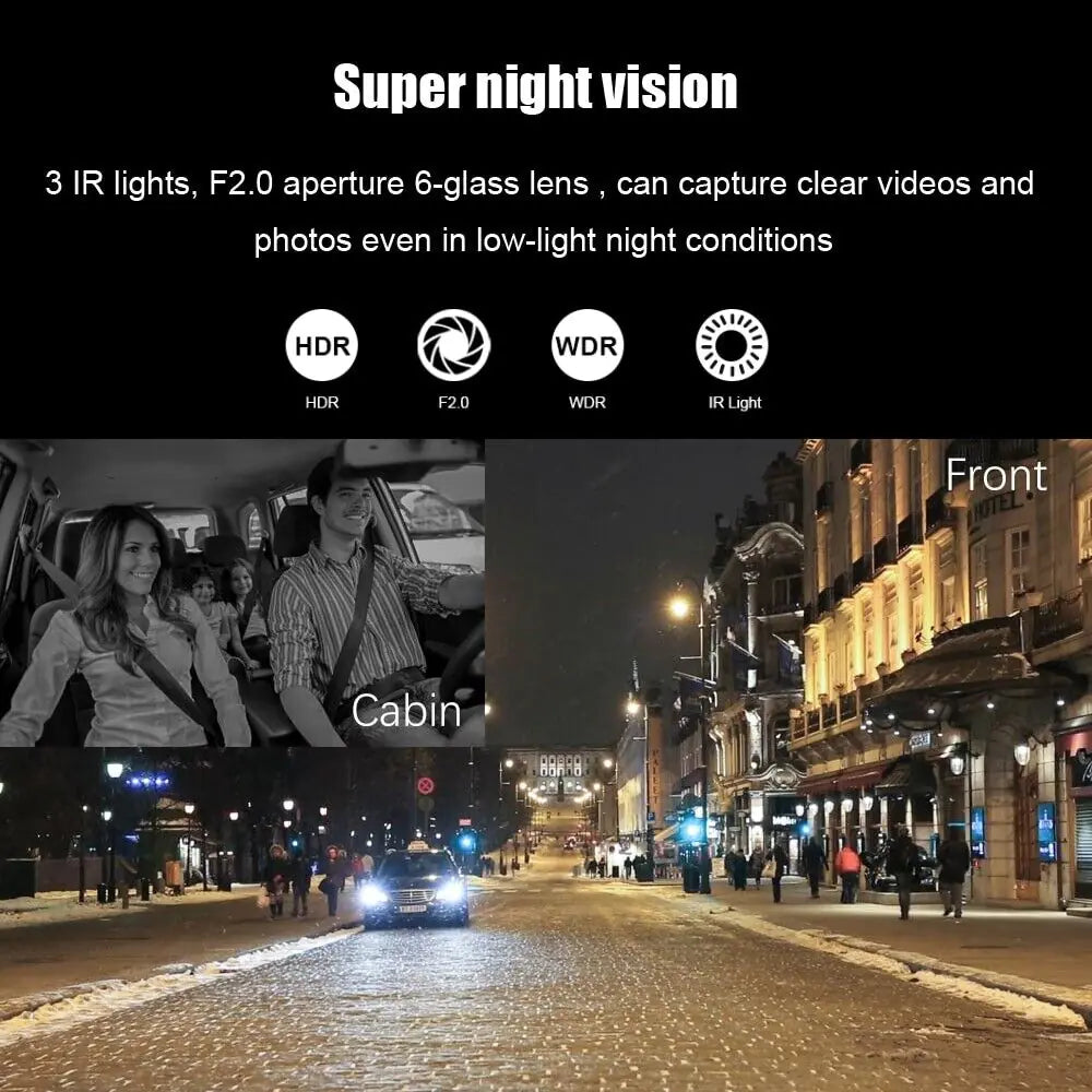 Dual Lens 1080P Car DVR &amp; Dash Cam Recorder