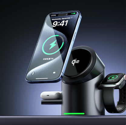 Tri-Device Magnetic Fast Charger Stand