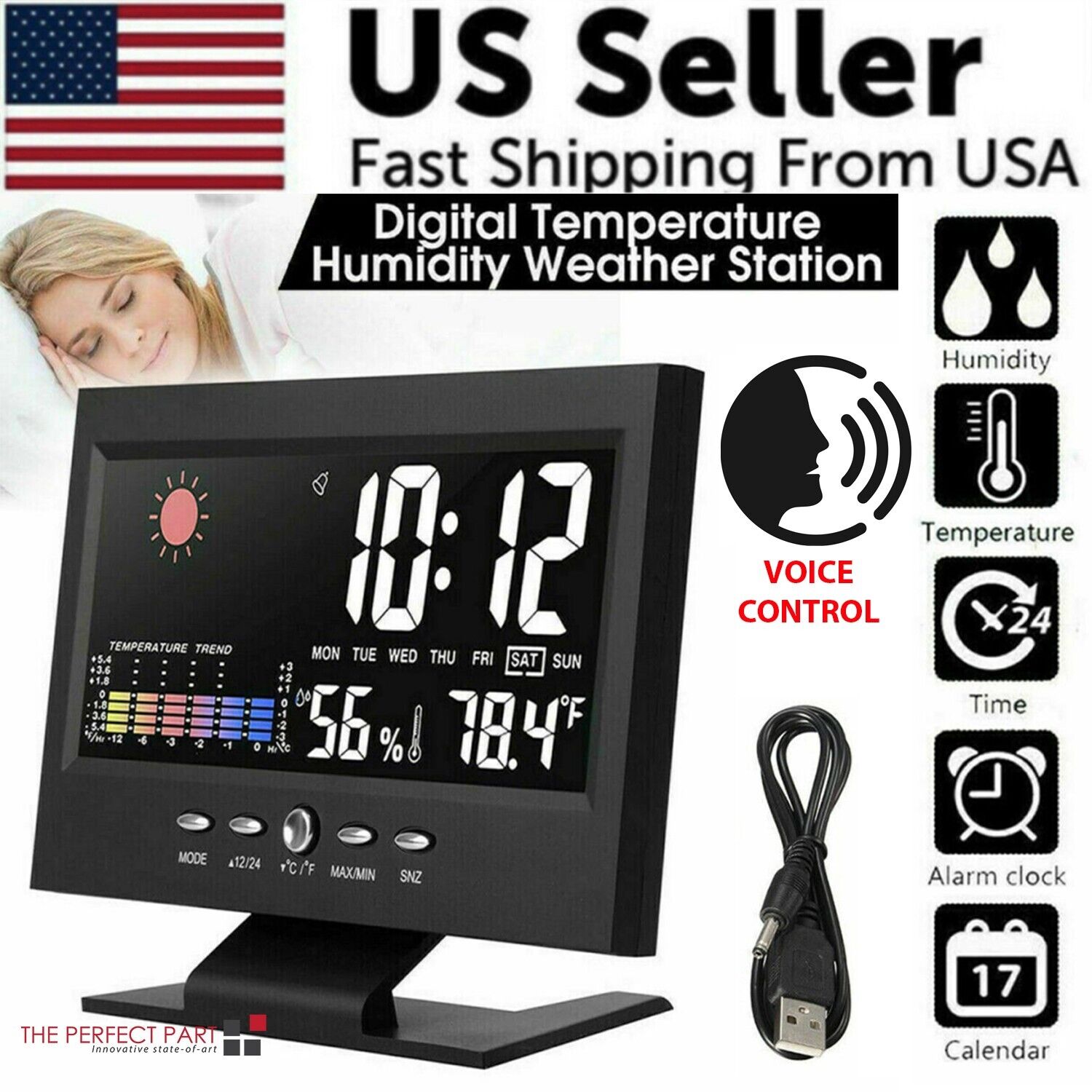 LED Multi-Function Alarm Clock with Weather Display