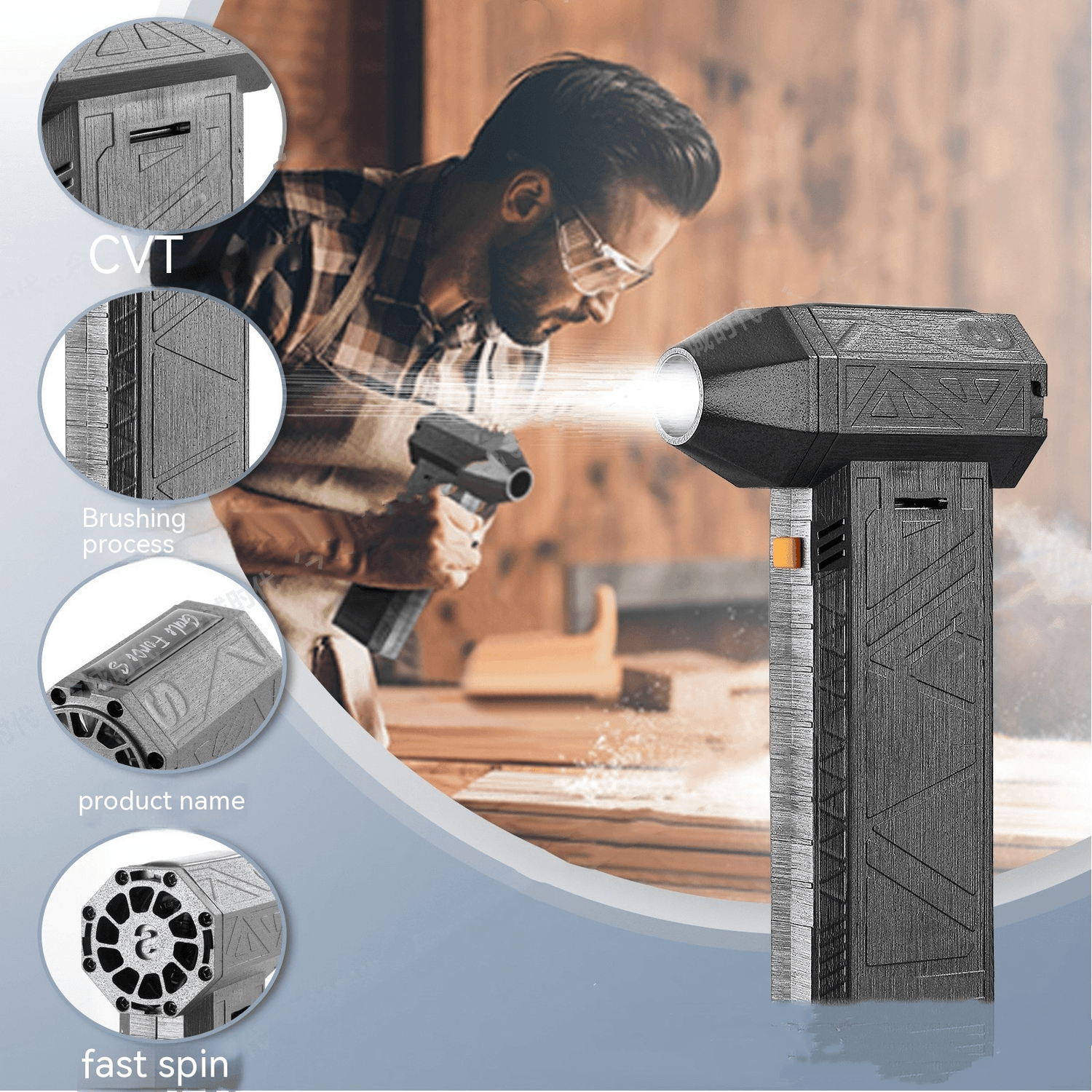 SwiftJet Cordless Blower: High-Speed Brushless Power with Quick Charge
