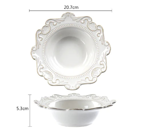 Creative Baroque European Tableware Set (Dinner Plates &amp; Bowls)