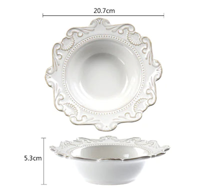 Creative Baroque European Tableware Set (Dinner Plates &amp; Bowls)