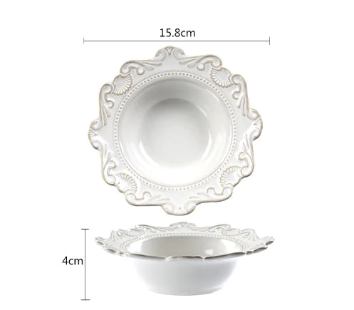 Creative Baroque European Tableware Set (Dinner Plates &amp; Bowls)