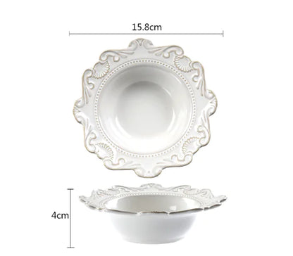 Creative Baroque European Tableware Set (Dinner Plates &amp; Bowls)