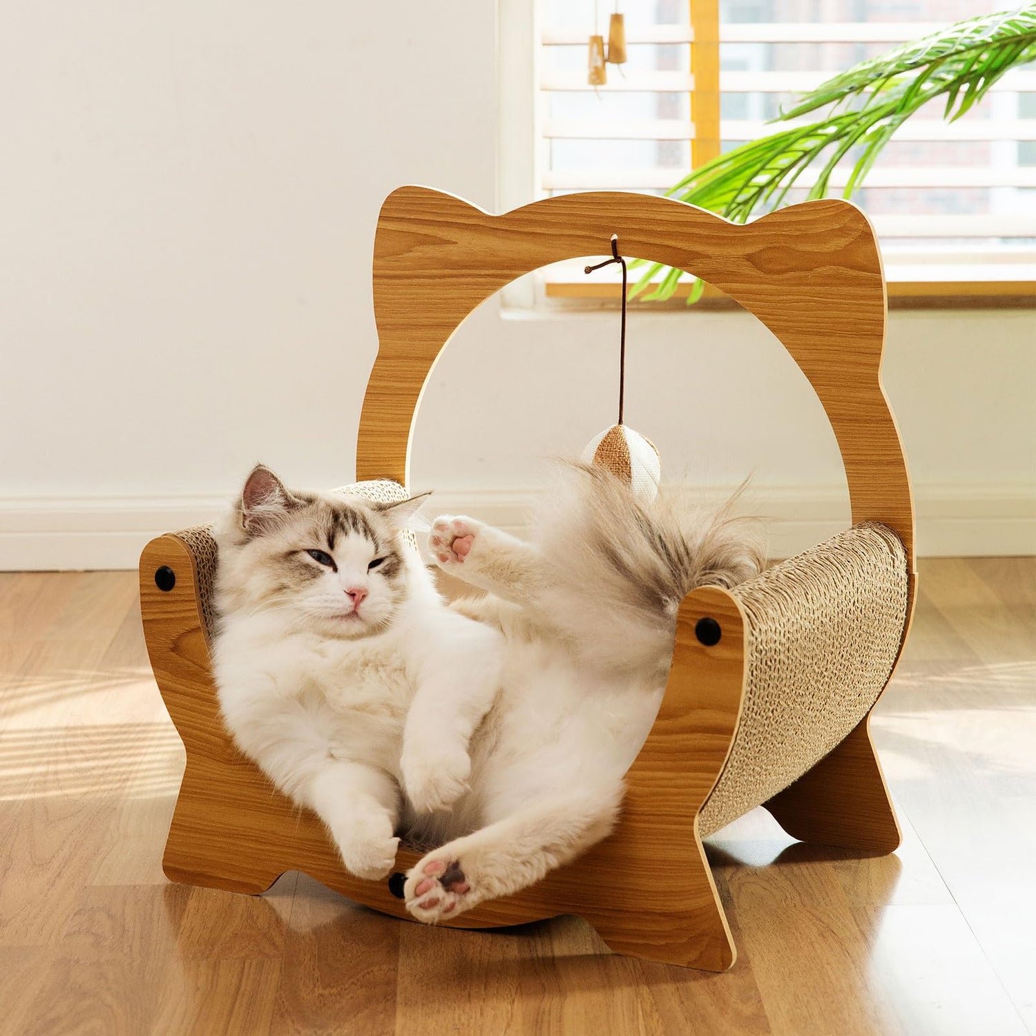Cat Scratcher Couch Cat Sofa Cardboard Cat Scratcher Couch Cat Scratcher Sofa Bed Cardboard Cat Bed Cat Scratching Bed Cat Couches for Indoor Cats (C Shape) ChicCharm