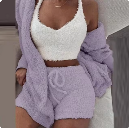Lux Plush 3-Piece Loungewear Set