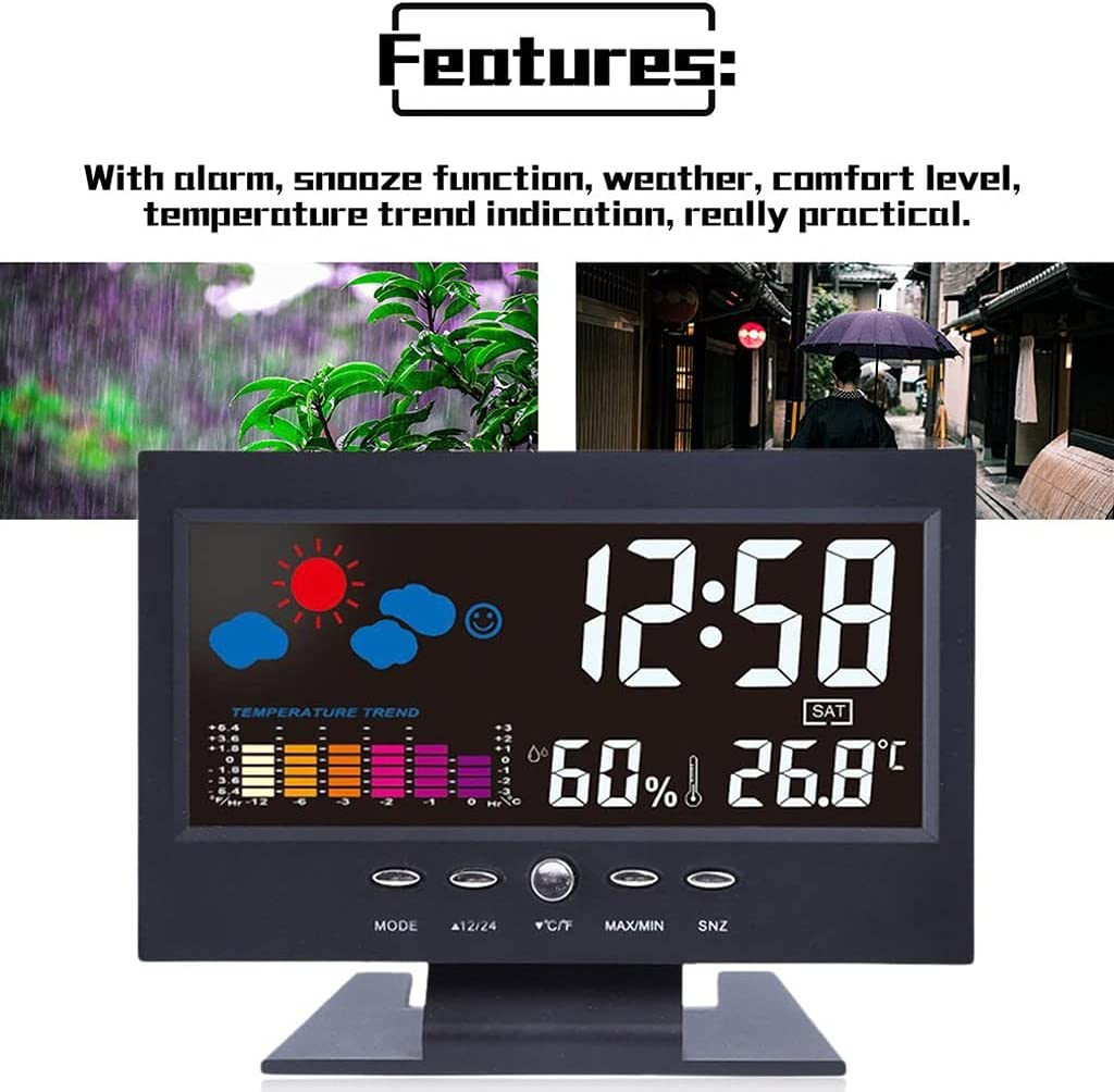 LED Multi-Function Alarm Clock with Weather Display