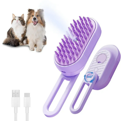 3-in-1 Pet Spa Brush with Folding Handle