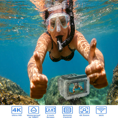 4K UHD Action Camera with WiFi &amp; RF Remote