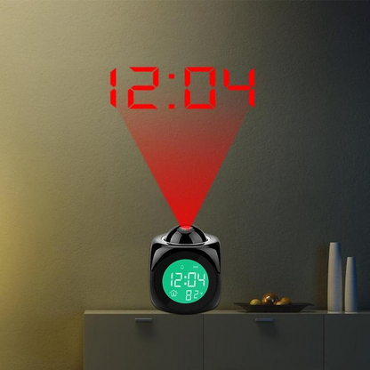 Voice-Controlled LED Projection Alarm Clock