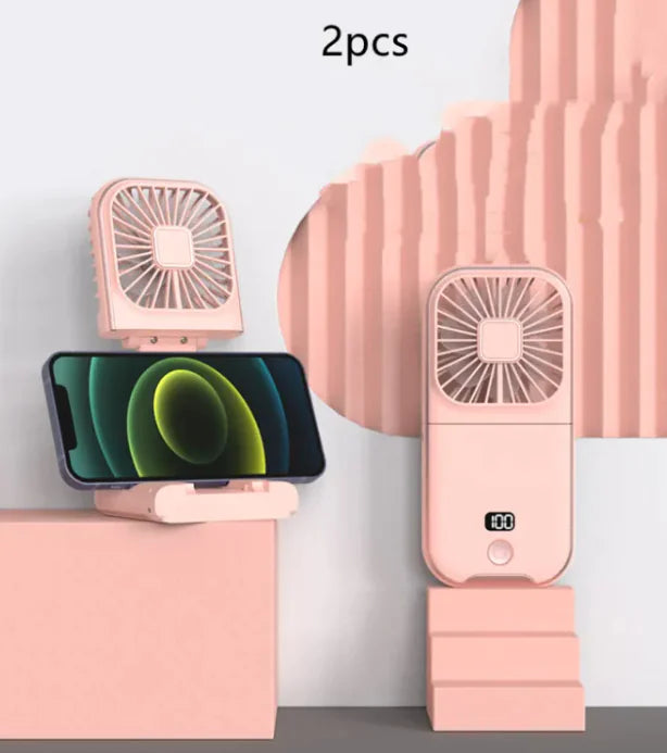 Compact Dual-Mode Travel Fan, USB Charged