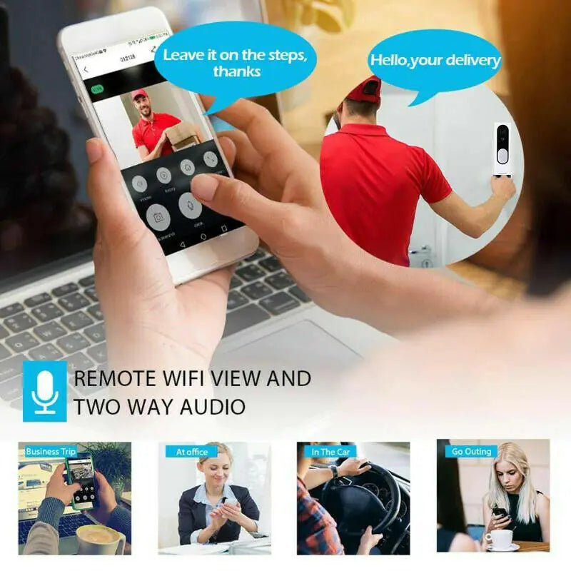 HD 1080P WiFi Ring Doorbell with Security Camera