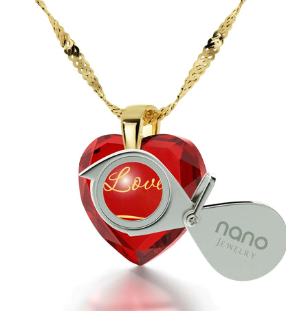 24k Gold Infinity Heart Love Pendant Necklace