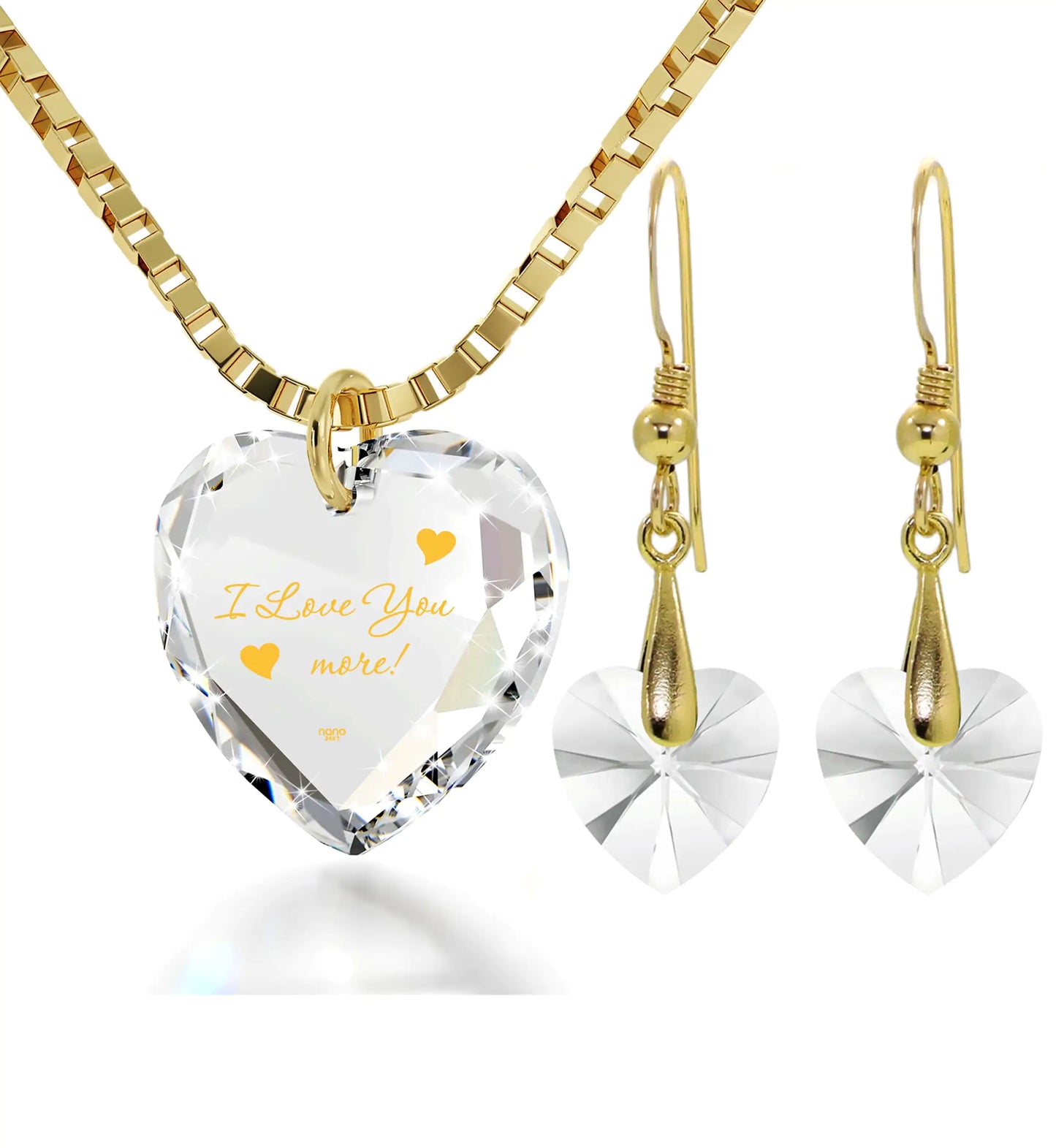 24k Gold Love More Heart Jewelry Set